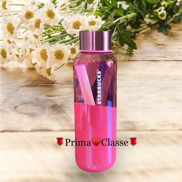 Starbucks Pink Iridescent Ion Holo Glass Water Bottle Tumbler Cup 20oz New 2023 - Picture 5 of 6